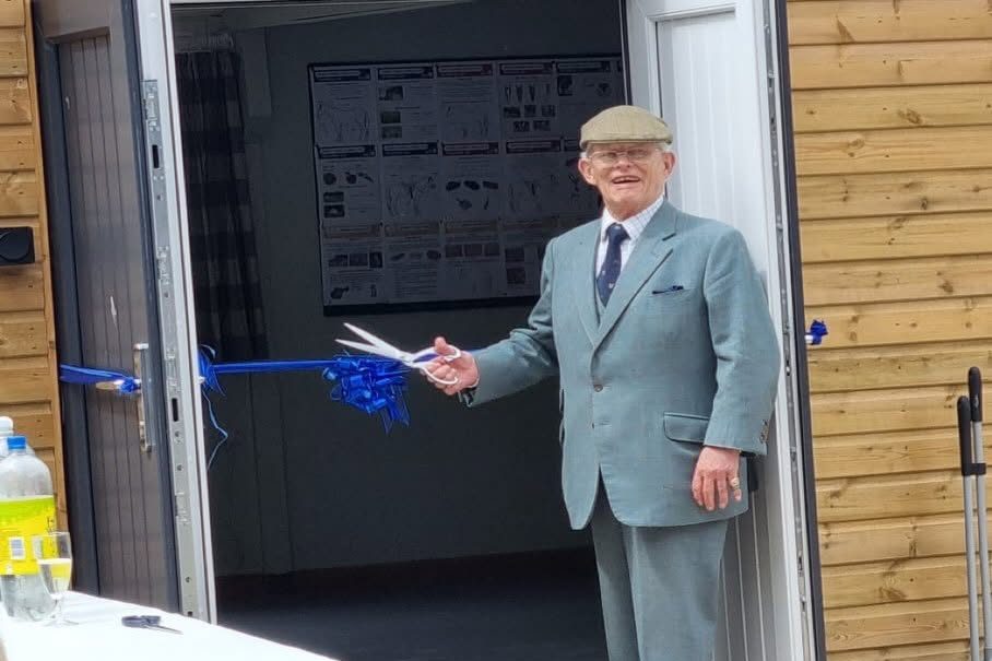 Cutting the ribbon